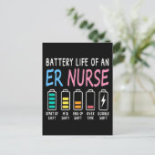 Carte Postale Battery life of an ER nurse humor chart (Debout devant)