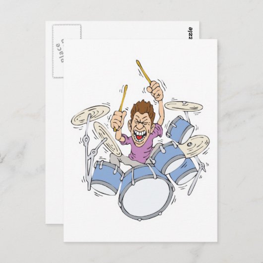 Carte Postale batteur (Devant / Derrière)