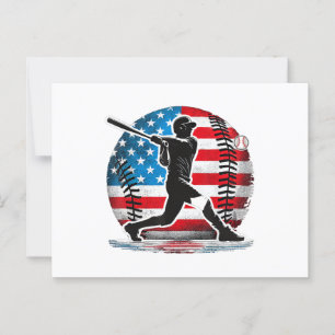 Carte Postale Batteur Américain De Baseball Avec Les États-Unis