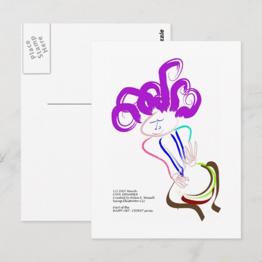 Carte Postale batteur cool (Devant / Derrière)