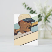 Carte Postale Batteur De Baseball vintage, Art Stylisé (Debout devant)