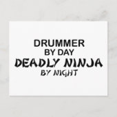 Carte Postale Batteur mort Ninja par nuit (Devant)