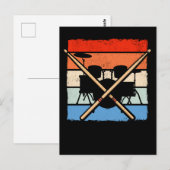 Carte Postale Batteur Rétro Baguettes de Batterie Amateur de Mus (Devant / Derrière)