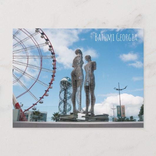 Carte Postale Batumi en Géorgie. Statue d'Ali et de Nino (Devant)