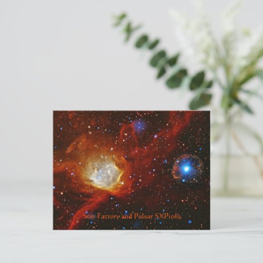 Carte Postale Bauble céleste - Nebula N90 et Pulsar SXP1062 (Debout devant)