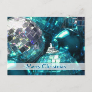 Carte postale Baubles Bleus 'Joyeux Noël'