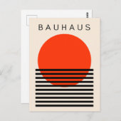 Carte Postale Bauhaus Soleil rouge orange (Devant / Derrière)