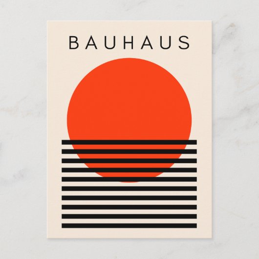 Carte Postale Bauhaus Soleil rouge orange (Devant)