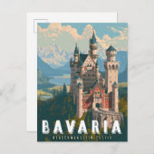 Carte Postale Bavière : Château de Neuschwanstein (Devant / Derrière)