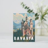 Carte Postale Bavière : Château de Neuschwanstein (Debout devant)