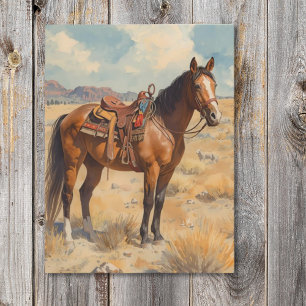 Carte Postale Bay Horse dans le désert Sud-Ouest
