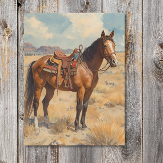 Carte Postale Bay Horse dans le désert Sud-Ouest