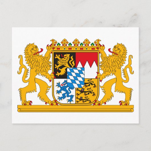 Carte postale Bayern Coat d'armoiries (Devant)
