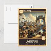 Carte Postale Bayonne, New Jersey | VINTAGE (Devant / Derrière)