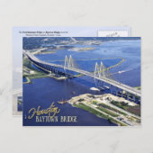 Carte Postale Baytown Bridge, Houston Ship Channel, Texas (Devant / Derrière)