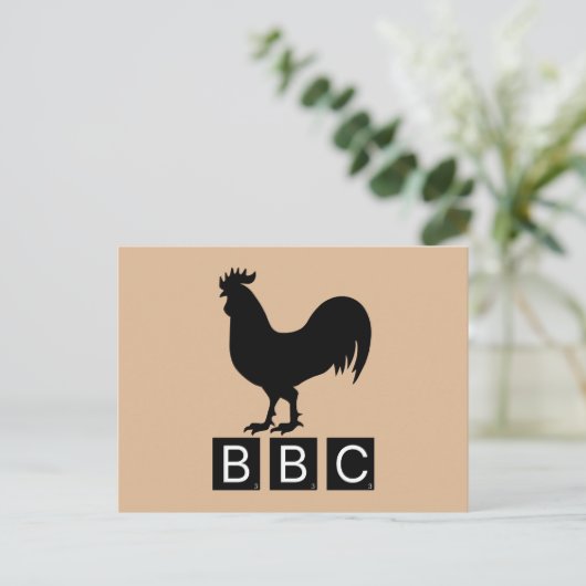 Carte Postale BBC - Gros Cockerel noir (Debout devant)