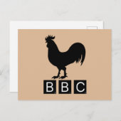 Carte Postale BBC - Gros Cockerel noir (Devant / Derrière)