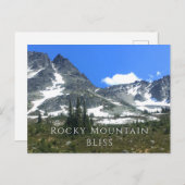 Carte Postale Bbliss des montagnes rocheuses à neige (Devant / Derrière)