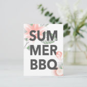 Carte Postale BBQ D'ÉTÉ Fleur vintage (Debout devant)