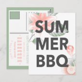 Carte Postale BBQ D'ÉTÉ Fleur vintage (Devant / Derrière)