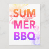 Carte Postale BBQ D'ÉTÉ floral brillant (Devant)