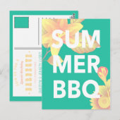 Carte Postale BBQ d'été floral clair (Devant / Derrière)