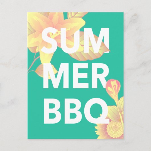 Carte Postale BBQ d'été floral clair (Devant)