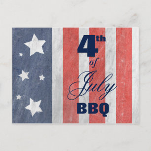 Carte postale BBQ ou vente étoiles et bandes du 4