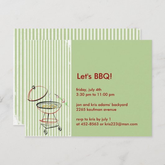 Carte postale BBQ Party (Devant / Derrière)