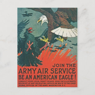 Carte Postale "Be a American Eagle" RESTAURÉ Army Air Poster