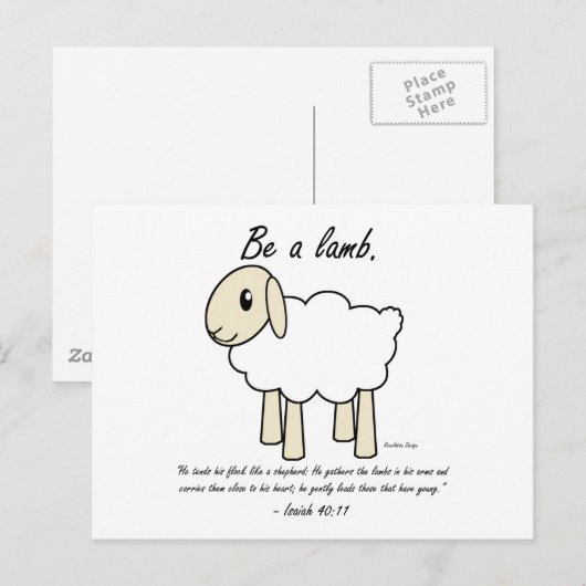 Carte postale "Be a Lamb" (Devant / Derrière)
