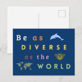 Carte Postale Be as diverse as the world (Devant / Derrière)