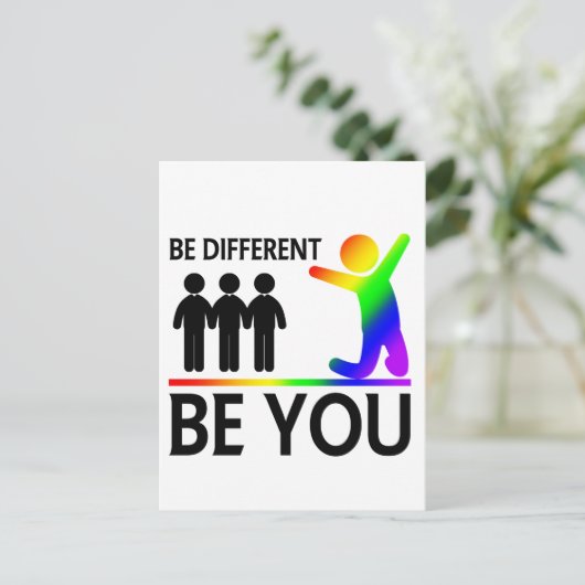 Carte Postale Be different - LGBTQ Pride (Debout devant)