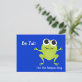 Carte Postale "Be Fair" Cute sautant grenouille (Debout devant)