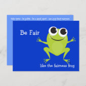 Carte Postale "Be Fair" Cute sautant grenouille (Devant / Derrière)