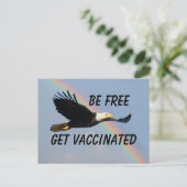 Carte Postale Be Free Get Vaccinated Flying American Bald Eagle (Debout devant)