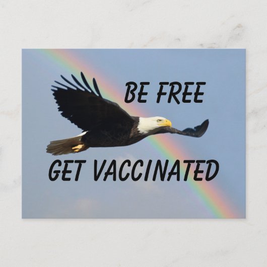 Carte Postale Be Free Get Vaccinated Flying American Bald Eagle (Devant)