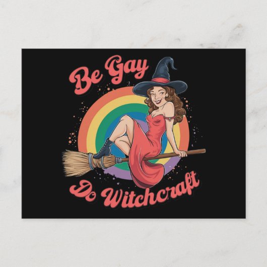 Carte Postale Be Gay Do Witchcraft Gay pride Witch Halloween (Devant)