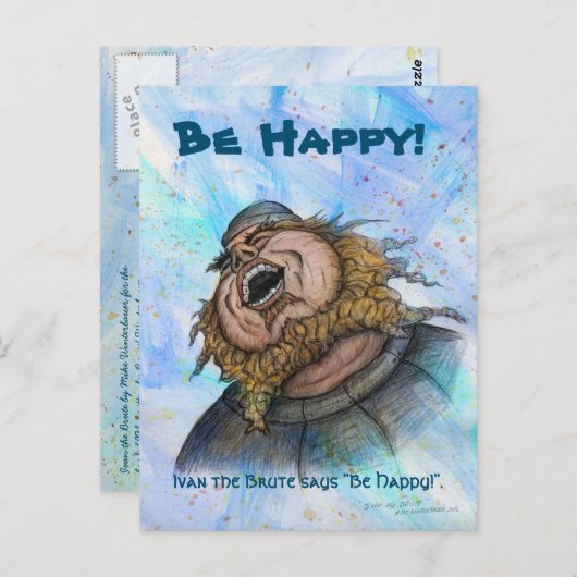 Carte postale Be Happy par Mike Winterbauer (Devant / Derrière)
