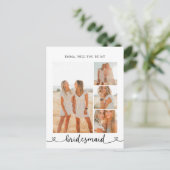 Carte Postale Be My Bridesmaid Photo Collage Calligraphie Coeur (Debout devant)