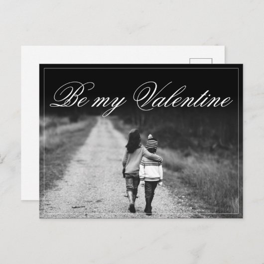 Carte Postale Be My Valentine - côte à côte (Devant / Derrière)