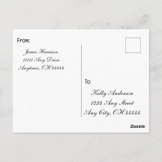 Carte Postale Be My Valentine Plaid Text (Dos)