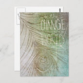 Carte Postale Be The Change - Citation Ghandi (Devant / Derrière)