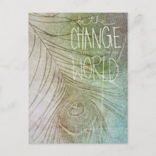 Carte Postale Be The Change - Citation Ghandi