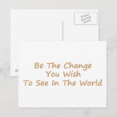 Carte Postale Be the Change jaune (Devant / Derrière)