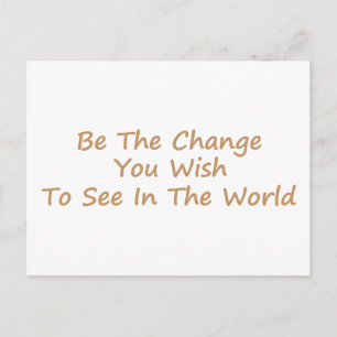 Carte Postale Be the Change jaune