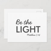 Carte Postale Be the Light | Matthew 5:14 Bible Verse Christian (Devant / Derrière)