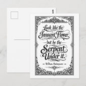 Carte Postale "Be the Serpent" Shakespeare (Devant / Derrière)
