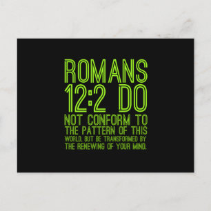 Carte Postale Be transformed Bible Jesus Christian religious quo