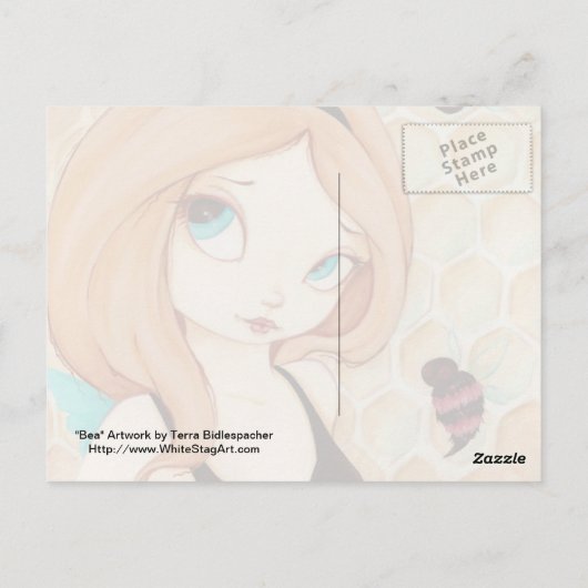 Carte Postale Bea - fée Imaginaire avec abeilles (Dos)